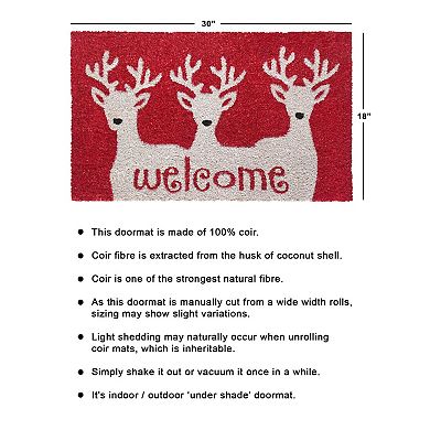 RugSmith Reindeer Welcome Doormat - 18'' x 30''