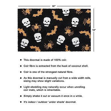 RugSmith Spider Web & Skeletons Doormat - 18'' x 30''