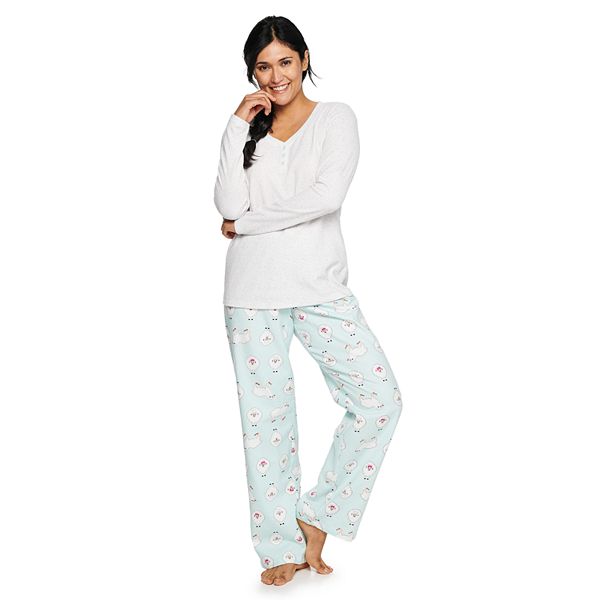 Women's Sonoma Goods For Life® Henley Pajama Top & Flannel Pajama Pants Set