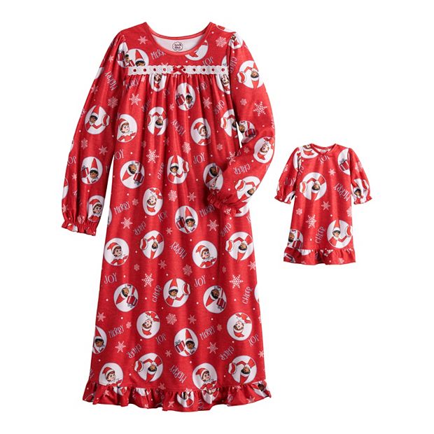 Girls 4 10 Elf On The Shelf Joy Nightgown Matching Doll Gown