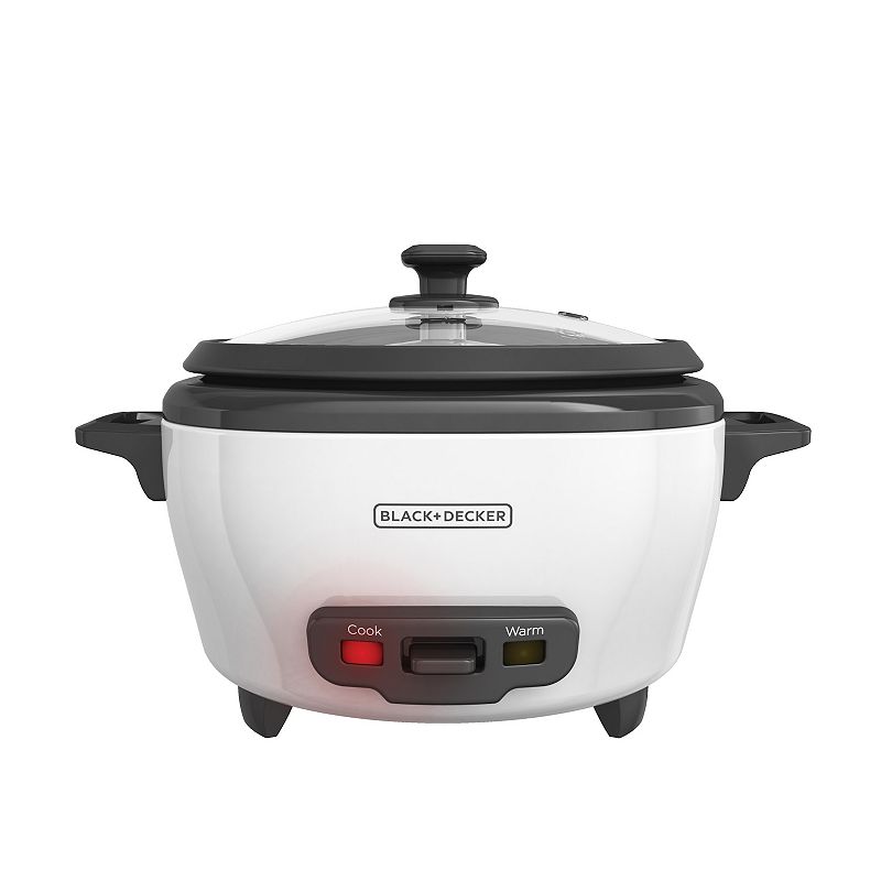 BLACK+DECKER 6-Cup Rice Cooker with Steaming Basket  White  RC506