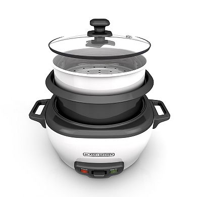 BLACK+DECKER™ 6-Cup Rice Cooker with Steaming Basket