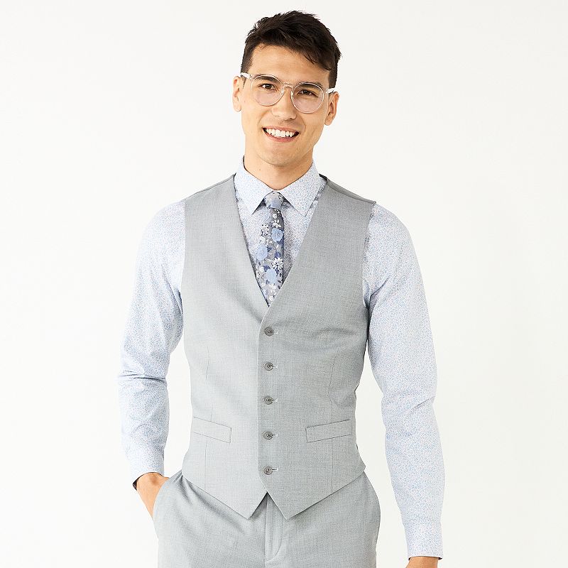 Mens Apt. 9 Washable Slim-Fit Suit Vest, Size: XXL, Grey