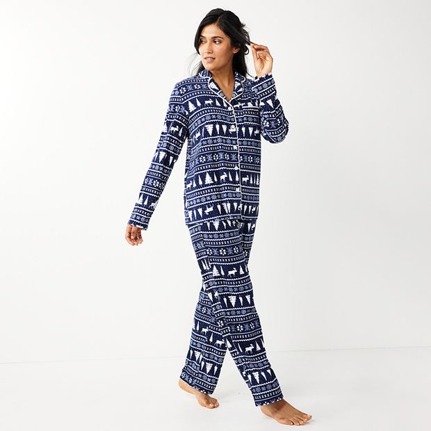 Women's Sonoma Goods For Life® Velour Long Sleeve Pajama Shirt
