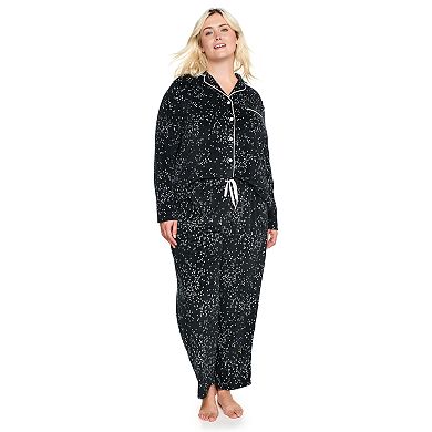Plus Size Sonoma Goods For Life® Velour Pajama Shirt & Pajama Pants Set