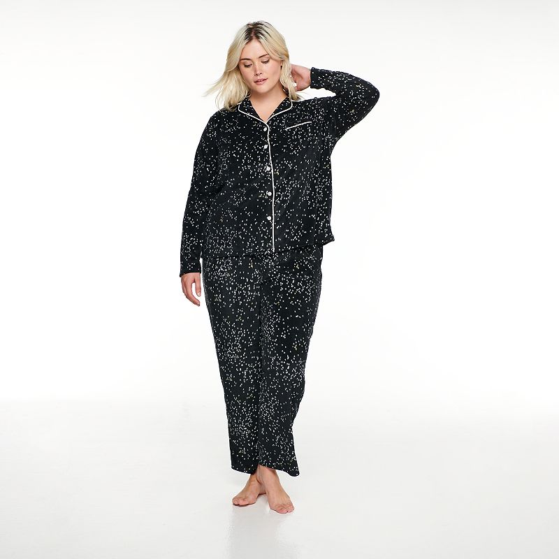 Plus Size Sonoma Goods For Life Velour Pajama Shirt & Pajama Pants Set, Wom