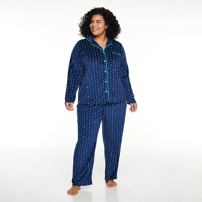 Plus Size Sonoma Goods For Life Velour Pajama Shirt & Pajama Pants Set, Wom