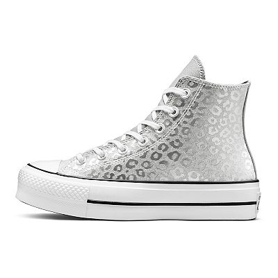 Converse platform glitter argento best sale