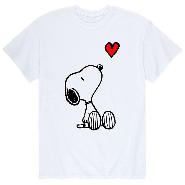 Men's Peanuts Valentine Snoopy Red Heart Tee