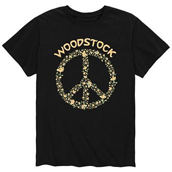 Men's Peanuts Woodstock Peace Sign Tee