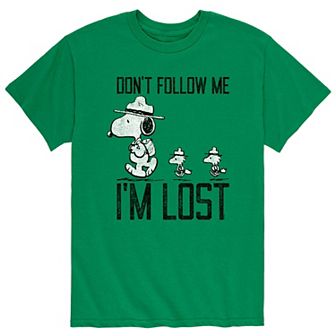 Men's Peanuts Snoopy Don't Follow Me Tee