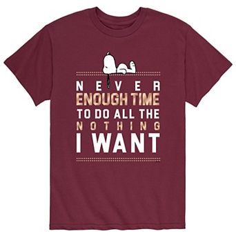 Men's Peanuts Snoopy Enough Time Tee