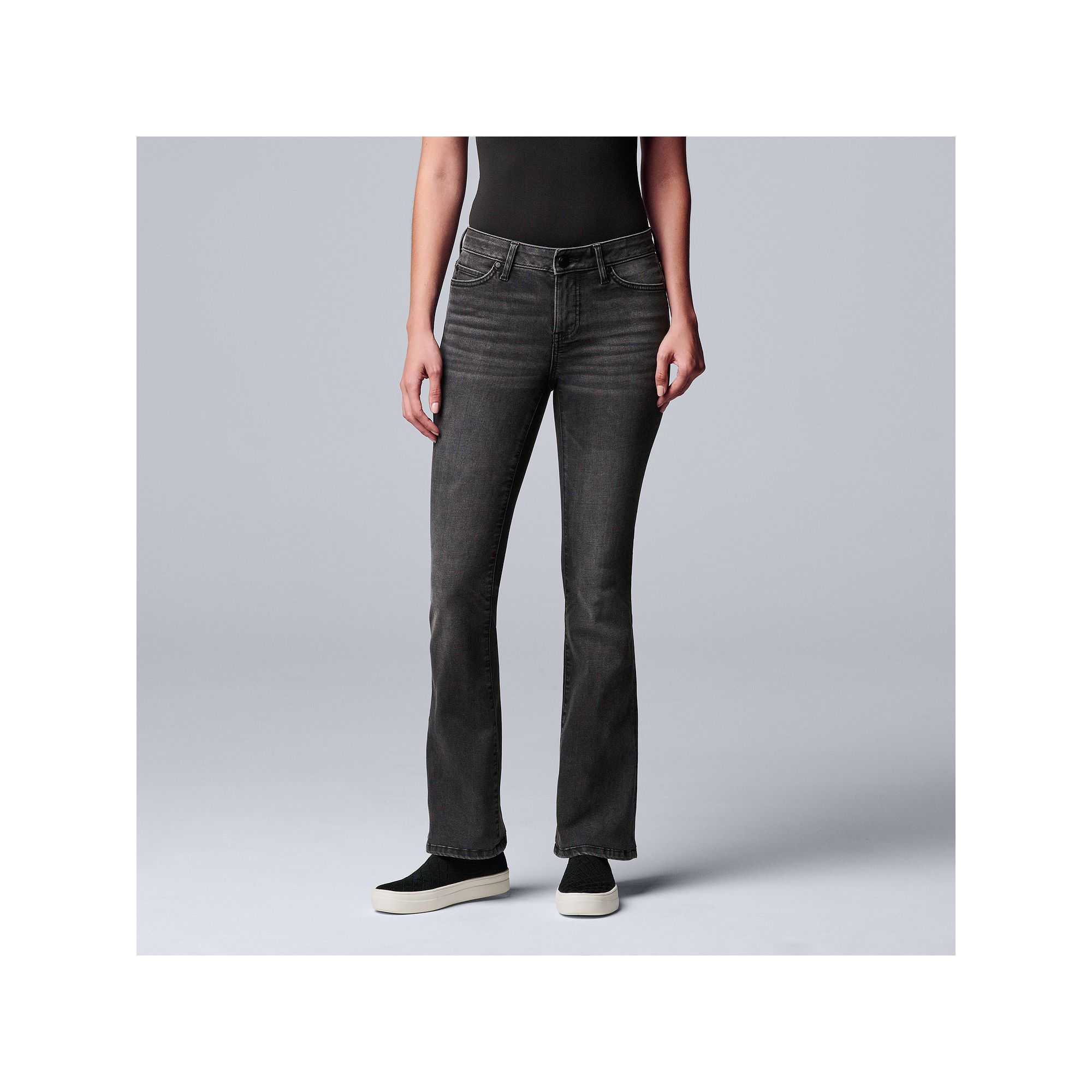Womens Simply Vera Vera Wang Stretch Bootcut Jeans, Size: 0 LONG, Dublin