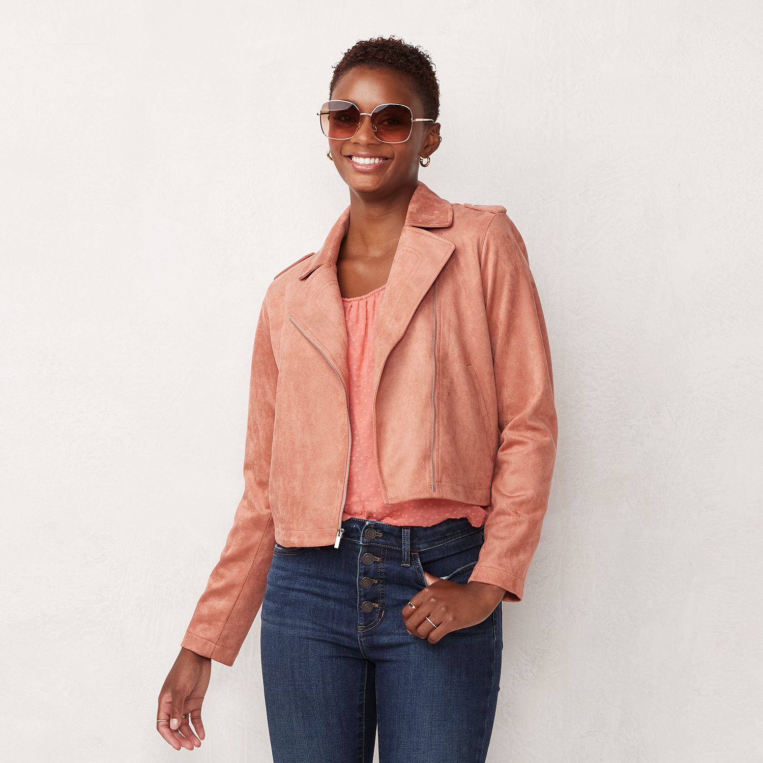 lauren conrad suede moto jacket