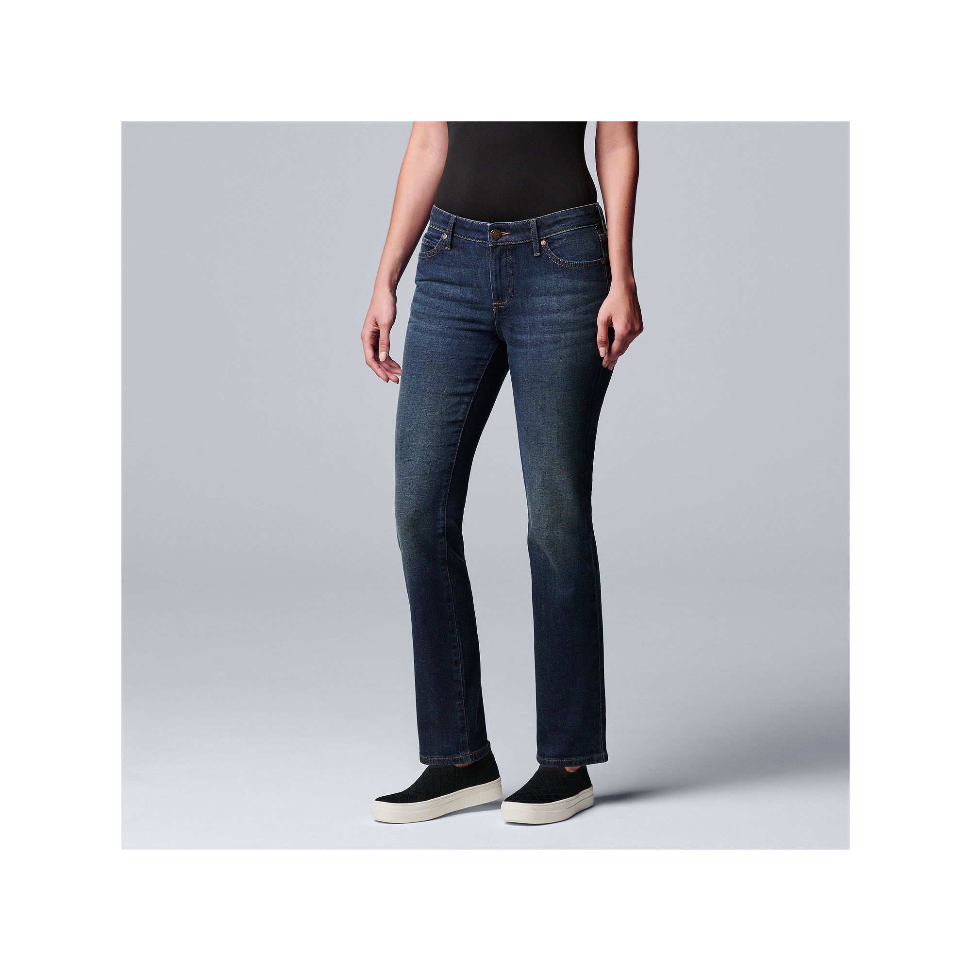 Womens Simply Vera Vera Wang Slim Straight Leg Jeans, Size: 0, Telluride
