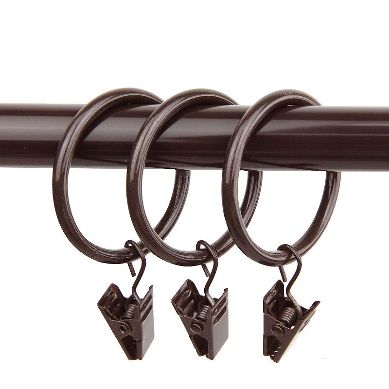 Rod Desyne 10 Piece 1.38 in. Curtain Rings with Clips