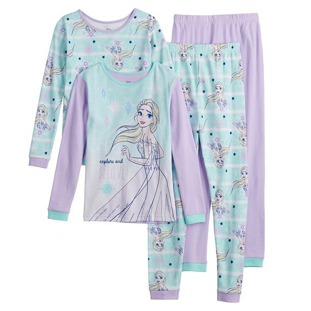 Disney s Frozen 2 Girls 4 8 Explore and Believe 4 Piece Pajama Set