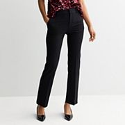 knee length dress pants Qatainlav Knee Length Dress Pants for Women Button Open Front Dressy Casual Business Work Capris Solid Color Straight Leg Cropped Yoga Pants with