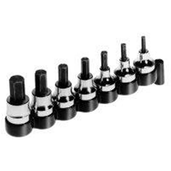 Lisle LIS33850 Socket Hex Bit Set 3/8in. Drive 7 Piece Metric 3 to 10mm - Multi None