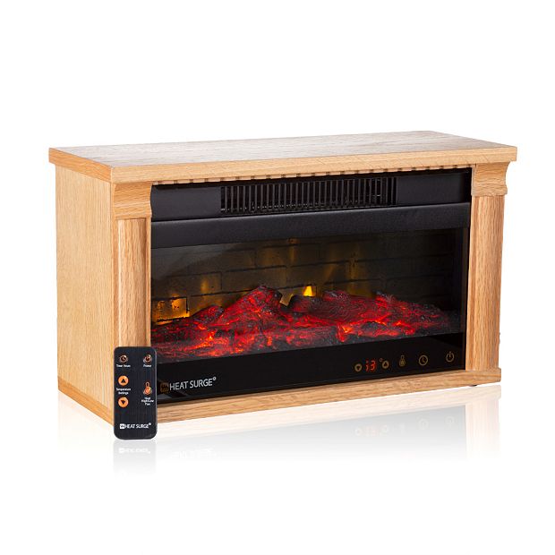 Heat Surge Mini Glo Wide Screen Portable Electric Fireplace Heater, Air  Filtration