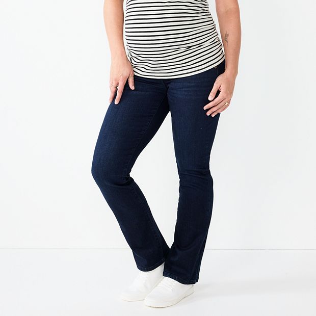 Maternity Side-Panel Everyday Boot-Cut Khakis