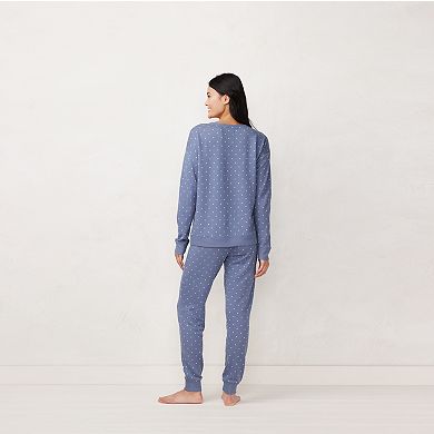 Women's LC Lauren Conrad Cozy Long Sleeve Pajama Top & Pajama Pants Set
