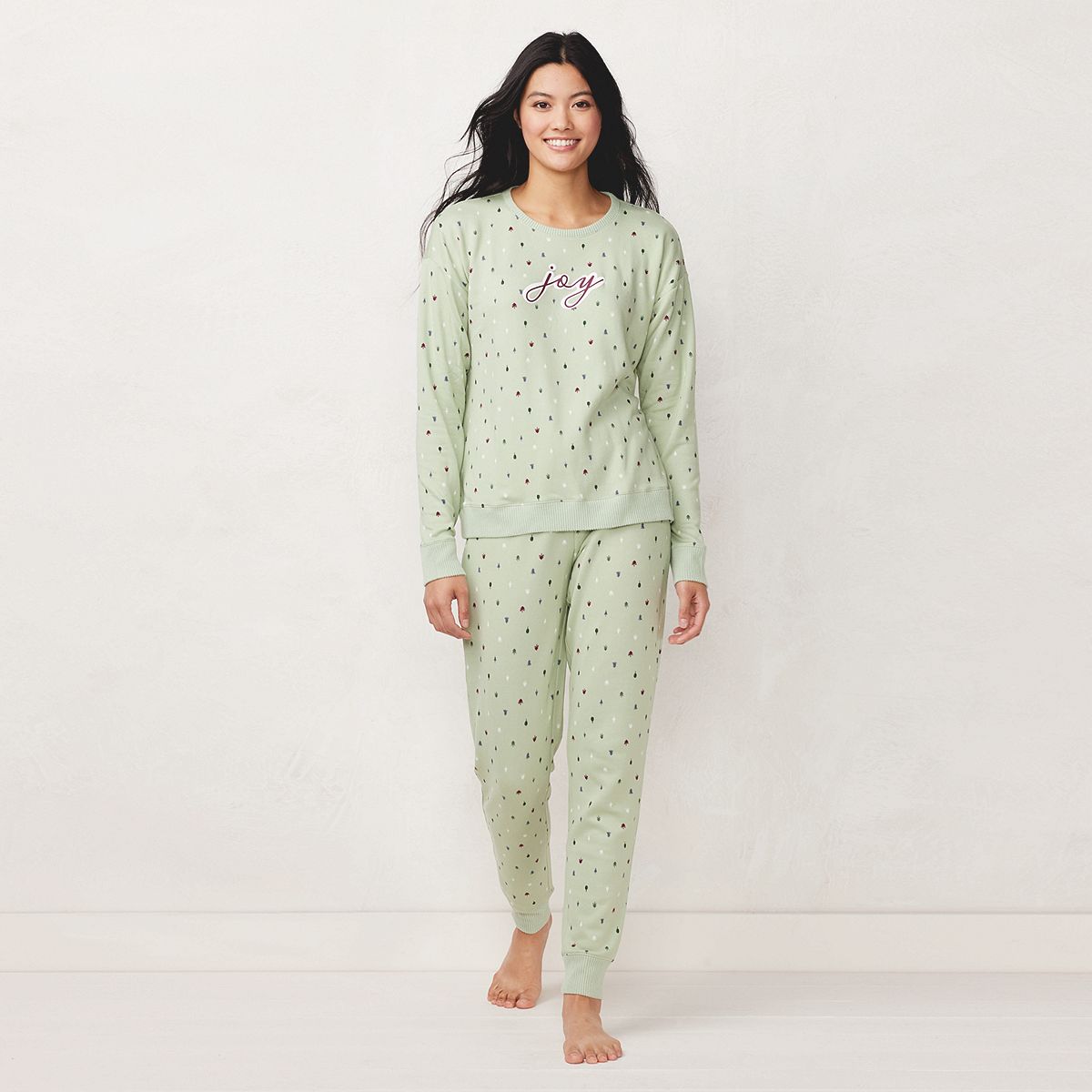 Women's LC Lauren Conrad Cozy Long Sleeve Pajama Top & Pajama Pants Set