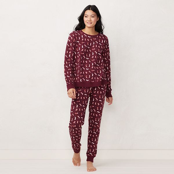 Women's LC Lauren Conrad Cozy Long Sleeve Pajama Top & Pajama Pants Set