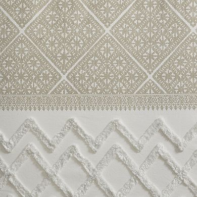 INK+IVY Mila Cotton Light Filtering Printed Window Curtain with Chenille Detail
