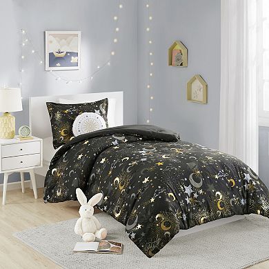 Mi Zone Kids Ariella Starry Sky Metallic Printed Comforter Set with Shams