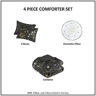 Mi Zone Kids Ariella Starry Sky Metallic Printed Comforter Set with Shams