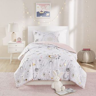Intelligent Design Ariella Starry Sky Metallic Printed Comforter Set with Throw Pillow