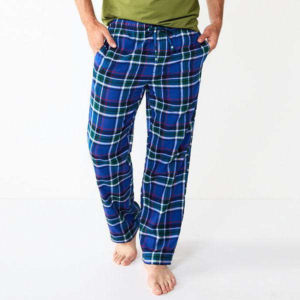 Mens Sonoma Goods For Life® Flannel Pajama Pants - Bright Blue Plaid (XXL)