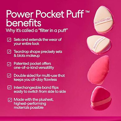 POWER POCKET PUFF Dual-Sided Powder Puff for Setting and Baking