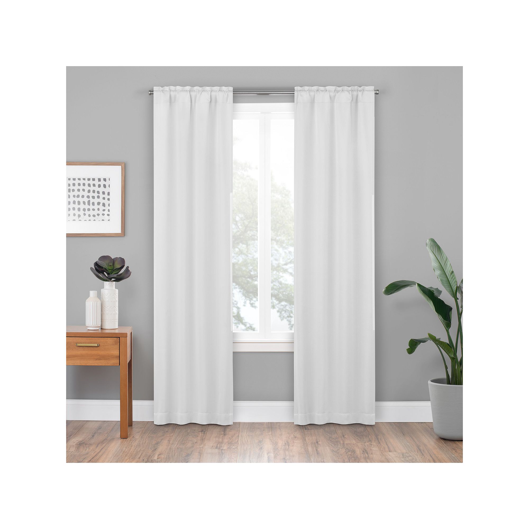 eclipse Blackout Thermaliner 2-Panel Window Curtains, White