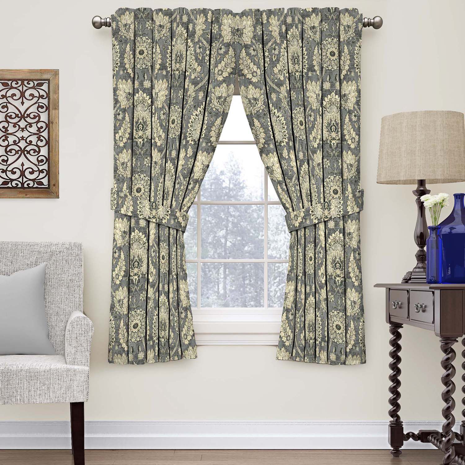 Waverly 1 Panel Clifton Hall Floral Window Curtain   5035502 ALT2