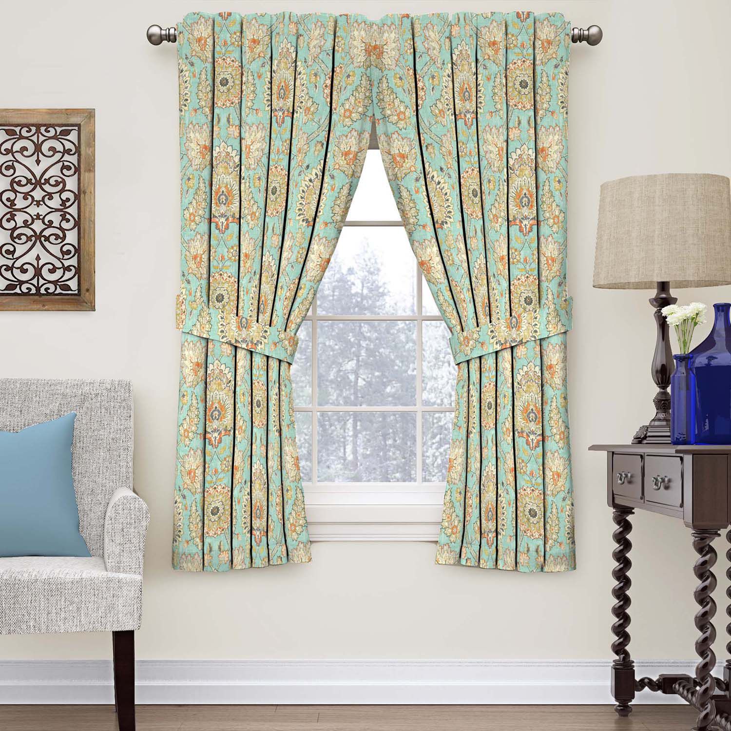 Waverly 1 Panel Clifton Hall Floral Window Curtain   5035502 ALT3