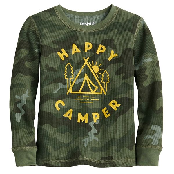 Boys 412 Jumping Beans® "Happy Camper" Camo Sensory Thermal Tee