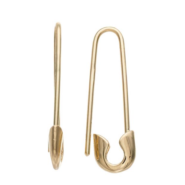 14K Gold Safety Pin Earring 14K Rose Gold