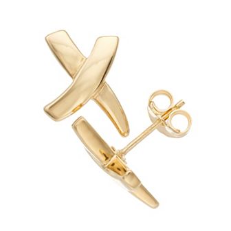 Karat Rush 14k Gold "X" Post Stud Earrings
