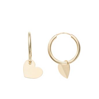 Karat Rush 14k Gold Endless Hoop Heart Earrings