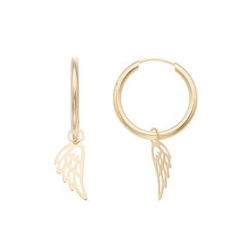 Karat Rush 14k Gold Endless Hoop Wing Earrings