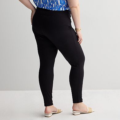 Plus Size Nine West Seamed Tummy-Control Ponte Leggings