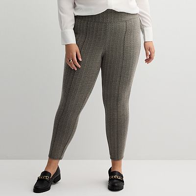 Plus Size Nine West Seamed Tummy Control Ponte Leggings