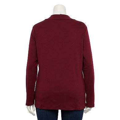 Plus Size Croft & Barrow® Essential Long-Sleeve Mockneck Top