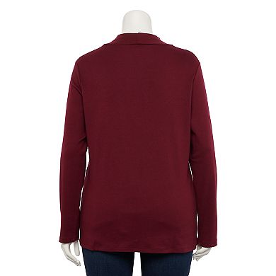 Plus Size Croft & Barrow® Essential Long Sleeve Mockneck Top