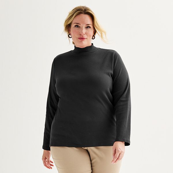 Plus Size Croft & Barrow® Essential Mockneck Top