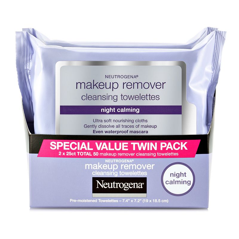 Neutrogena Makeup Remover Wipes - Night Calming 50 Count, Size: 50 CT, Black Calming