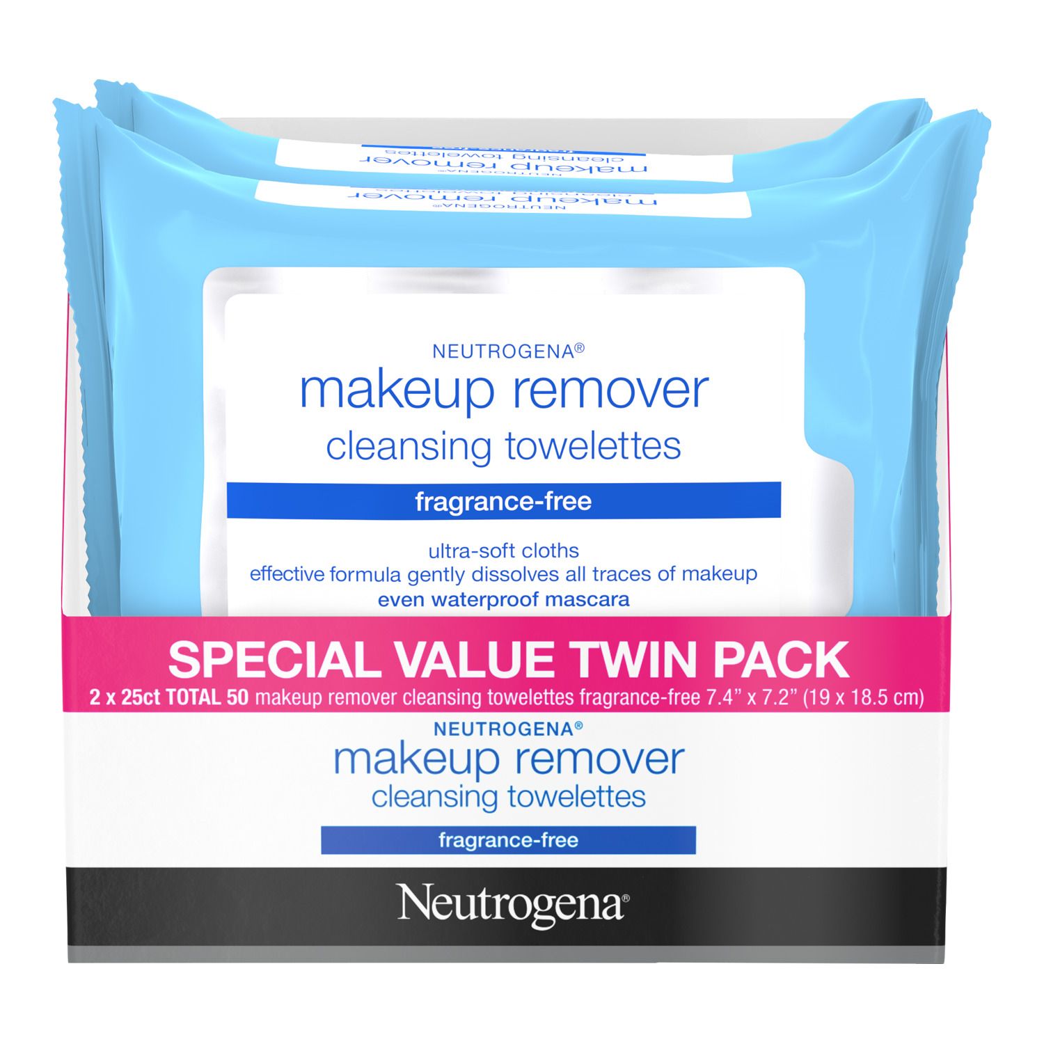 Neutrogena Makeup Remover Wipes Fragrance Free 50 Count   5036050