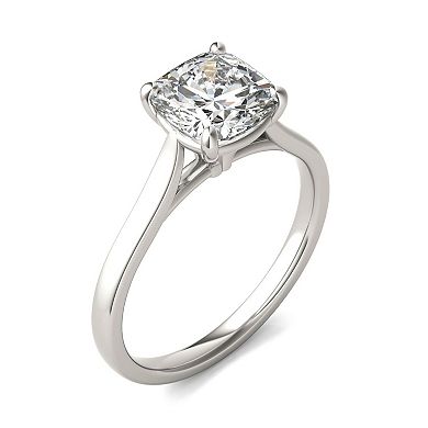 Charles & Colvard 14k White Gold 2 Carat T.W. Lab Created Moissanite Cushion Solitaire Ring